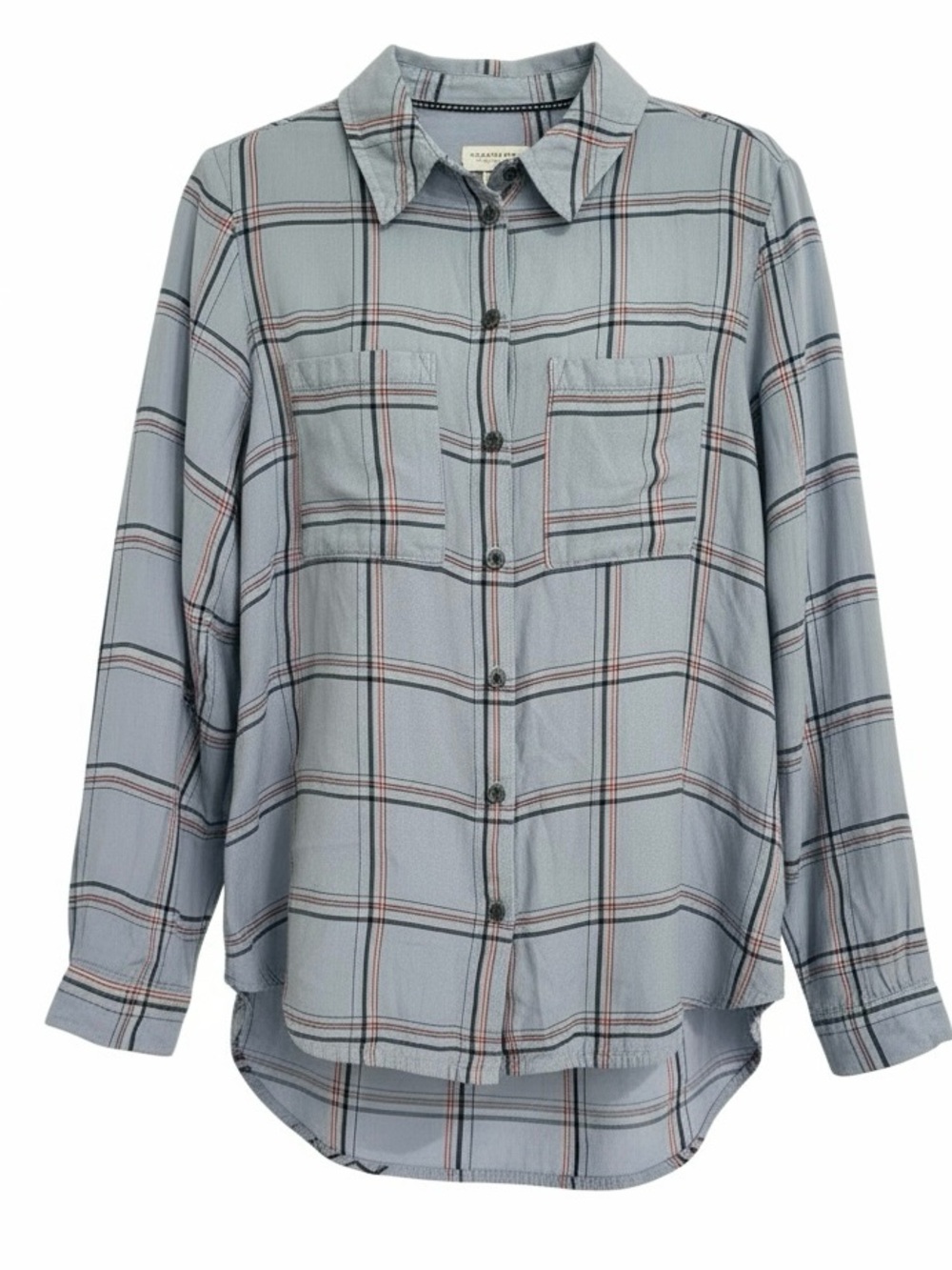 Pilcro and the Letterpress by Anthropologie light blue plaid button down top XS